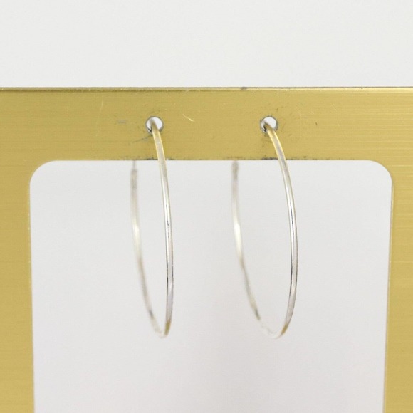 Estate Jewelry - Vintage Estate Sterling Silver 925 Hoop Earrings